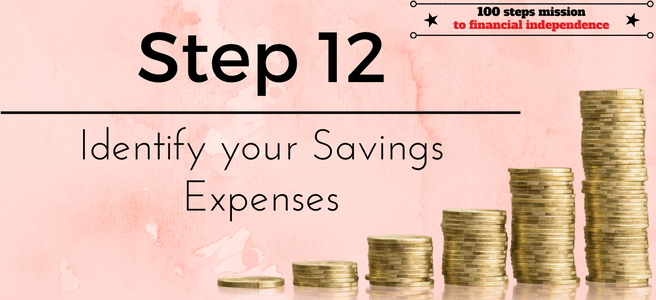 Step 12 of the 100 steps mission to financial independe: Identify your Savings Expenses