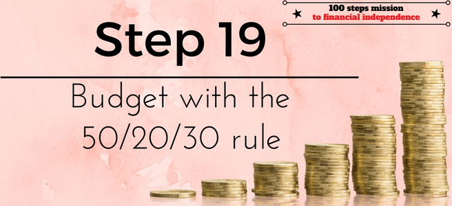 Step 19 of the 100 steps mission to financial independence: Budget with the 50/20/30 rule