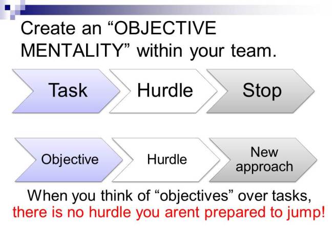 objectives over tasks