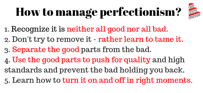How to manage perfectionism